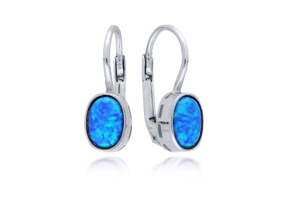 MOISS náušnice z bílého zlata OPÁL