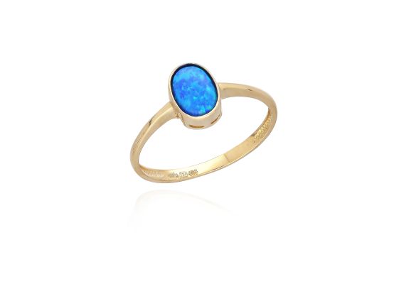 MOISS prsten ze žlutého zlata OPÁL