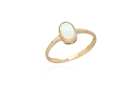 MOISS prsten ze žlutého zlata OPÁL
