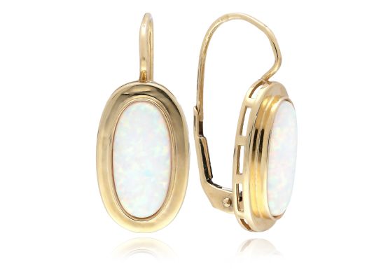 MOISS náušnice ze žlutého zlata OPÁL