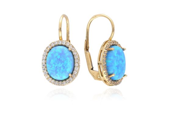 MOISS náušnice ze žlutého zlata OPÁL