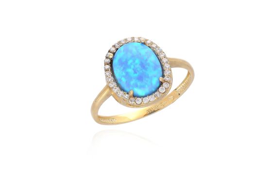 MOISS prsten ze žlutého zlata OPÁL