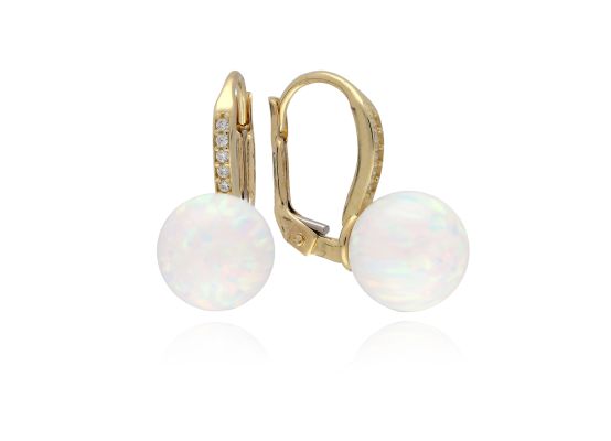 MOISS náušnice ze žlutého zlata OPÁL