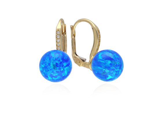 MOISS náušnice ze žlutého zlata OPÁL