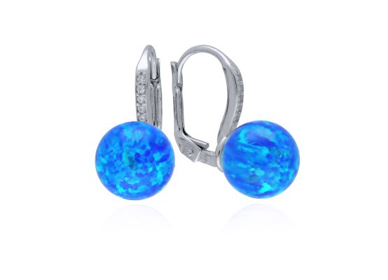 MOISS náušnice z bílého zlata OPÁL