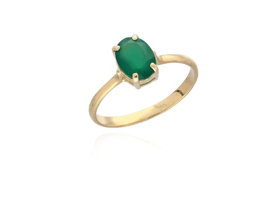 MOISS prsten ze žlutého zlata ACHÁT