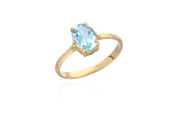 MOISS prsten ze žlutého zlata TOPAZ