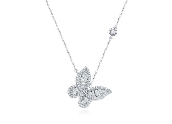 MOISS stříbrný náhrdelník MOTÝL