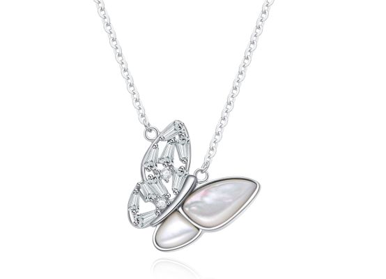 MOISS stříbrný náhrdelník MOTÝL