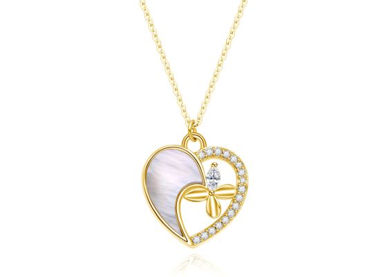 MOISS stříbrný náhrdelník SRDCE GOLD