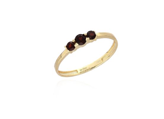 MOISS prsten ze žlutého zlata GRANÁT