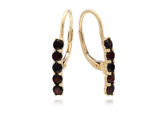 MOISS náušnice ze žlutého zlata GRANÁT