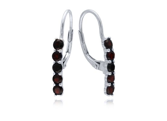 MOISS náušnice z bílého zlata GRANÁT