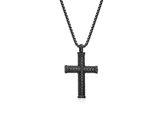 DIVERSE náhrdelník z oceli KŘÍŽEK