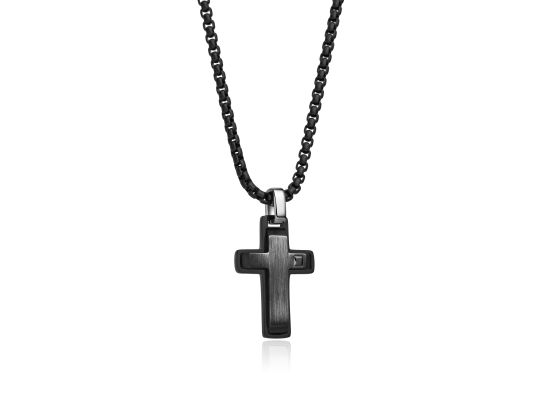 DIVERSE náhrdelník z oceli KŘÍŽEK