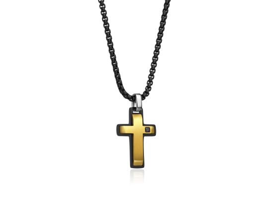 DIVERSE náhrdelník z oceli KŘÍŽEK