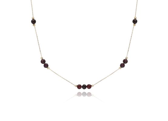 MOISS náhrdelník ze žlutého zlata GRANÁT