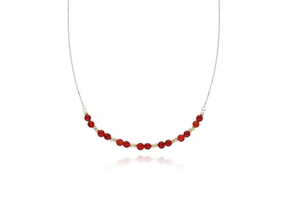 MOISS náhrdelník ze žlutého zlata KARNEOL