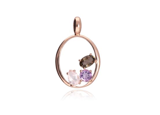 MOISS stříbrný přívěsek KŘEMEN, AMETYST