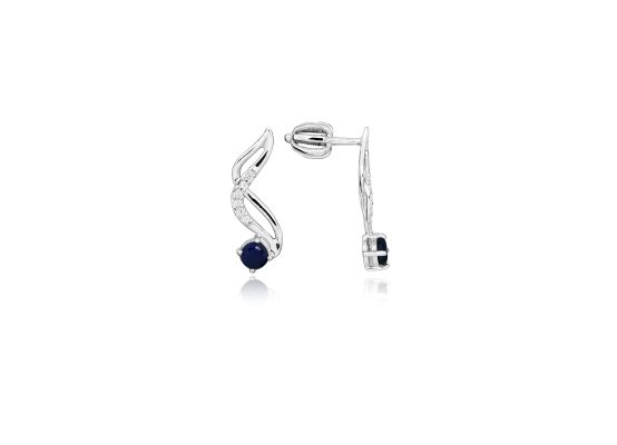 MOISS stříbrné náušnice SAFÍR