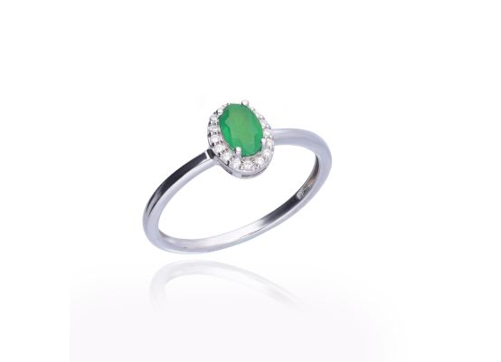 MOISS stříbrný prsten SMARAGD