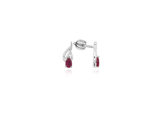 MOISS stříbrné náušnice RUBÍN