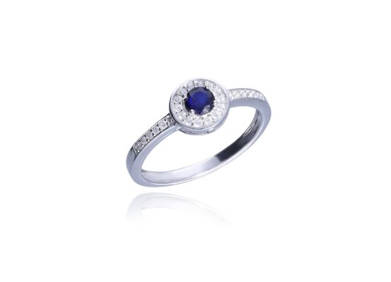MOISS stříbrný prsten SAFÍR
