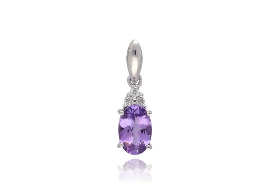 MOISS přívěsek z bílého zlata AMETYST, DIAMANT