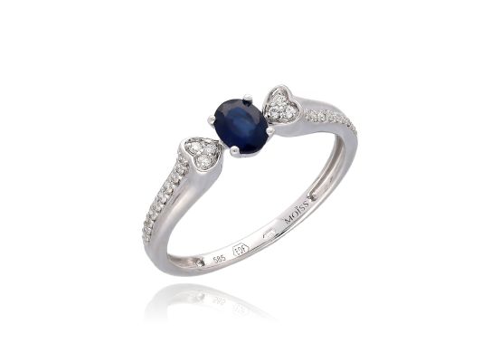 MOISS diamantový prsten z bílého zlata SAFÍR
