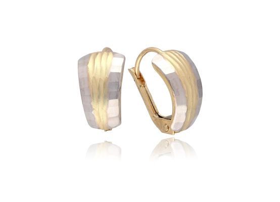 MOISS náušnice ze žlutého zlata BICOLOR