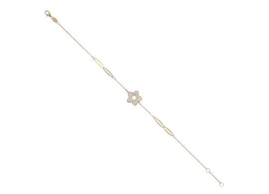 MOISS náramek ze žlutého zlata KVĚTINA