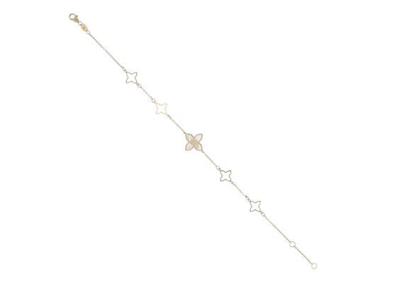 MOISS náramek ze žlutého zlata KVĚTINA