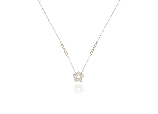 MOISS náhrdelník ze žlutého zlata KVĚTINA
