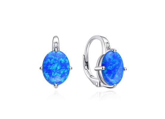 MOISS stříbrné náušnice OPÁL