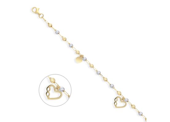 MOISS náramek ze žlutého zlata SRDCE BICOLOR