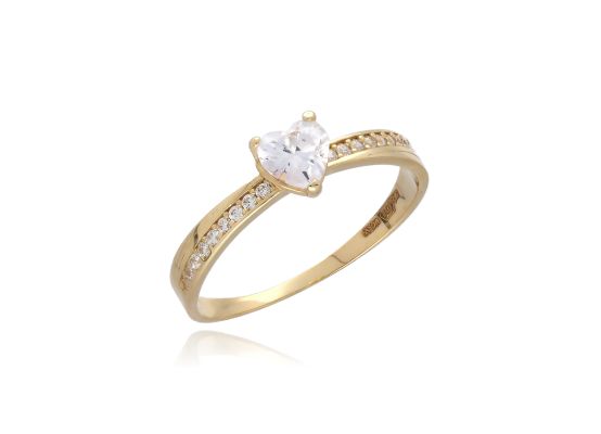 MOISS prsten ze žlutého zlata SRDCE