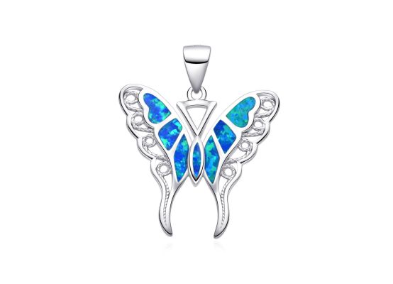 MOISS stříbrný přívěsek OPÁL MOTÝL