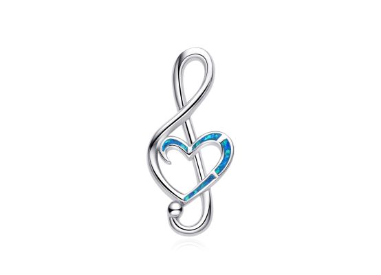 MOISS stříbrný přívěsek OPÁL HOUSLOVÝ KLÍČ