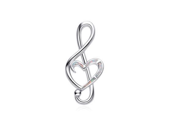 MOISS stříbrný přívěsek OPÁL HOUSLOVÝ KLÍČ