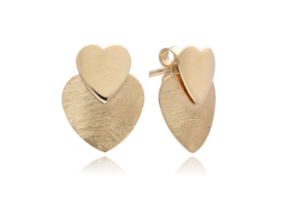 MOISS náušnice ze žlutého zlata SRDCE