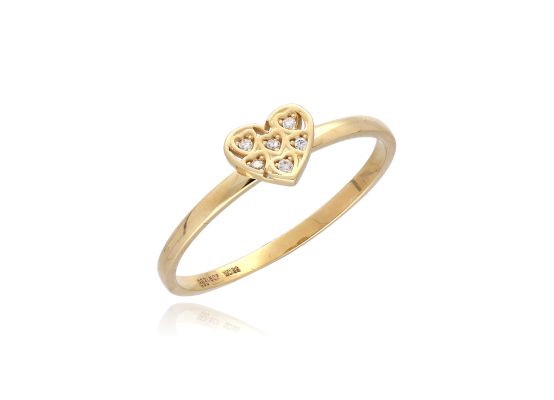 MOISS prsten ze žlutého zlata SRDCE