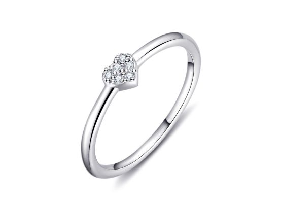 MOISS stříbrný prsten SRDCE