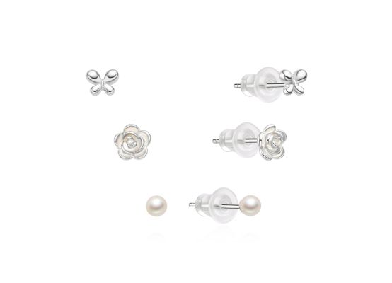 MOISS stříbrné náušnice KVĚTINA