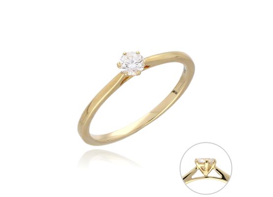 MOISS LG diamantový prsten ze žlutého zlata