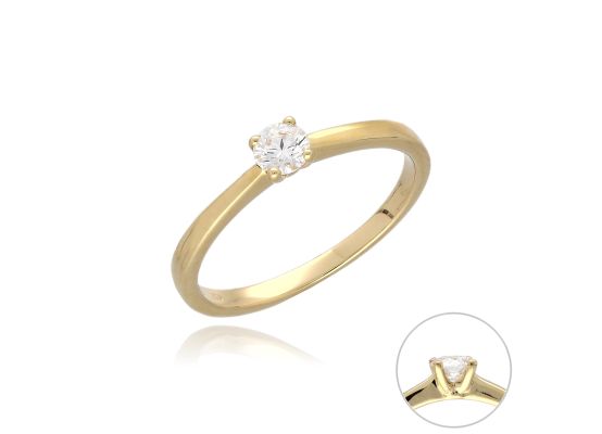 MOISS LG diamantový prsten ze žlutého zlata