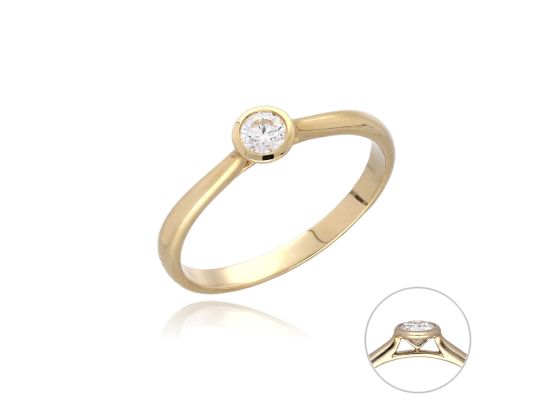 MOISS LG diamantový prsten ze žlutého zlata
