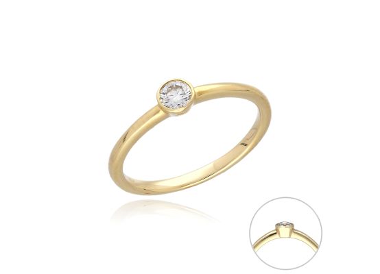 MOISS LG diamantový prsten ze žlutého zlata