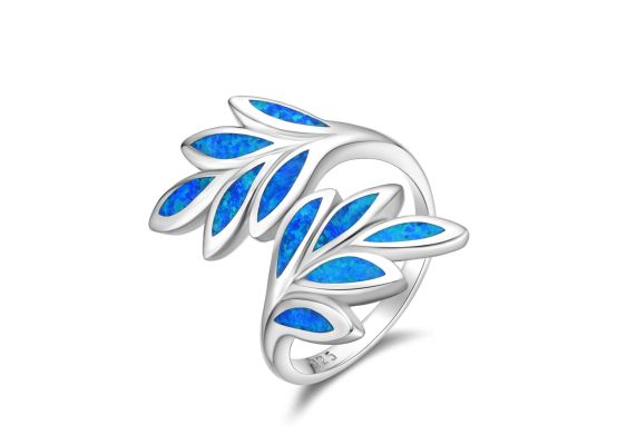 MOISS stříbrný prsten LIST OPÁL