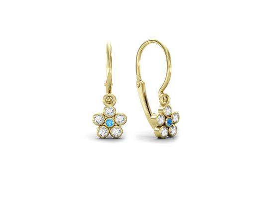 MOISS dětské náušnice ze žlutého zlata KVĚTINA