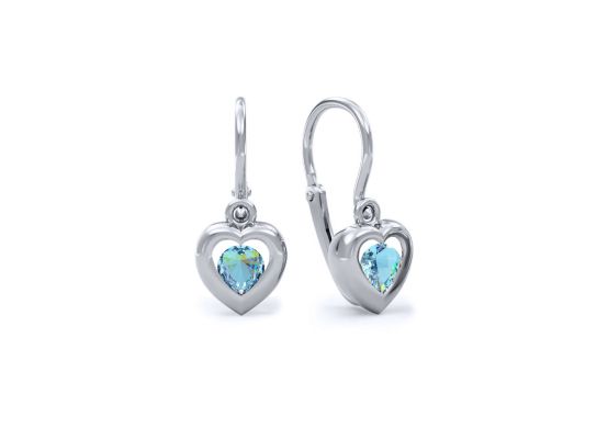 MOISS náušnice z bílého zlata SRDCE